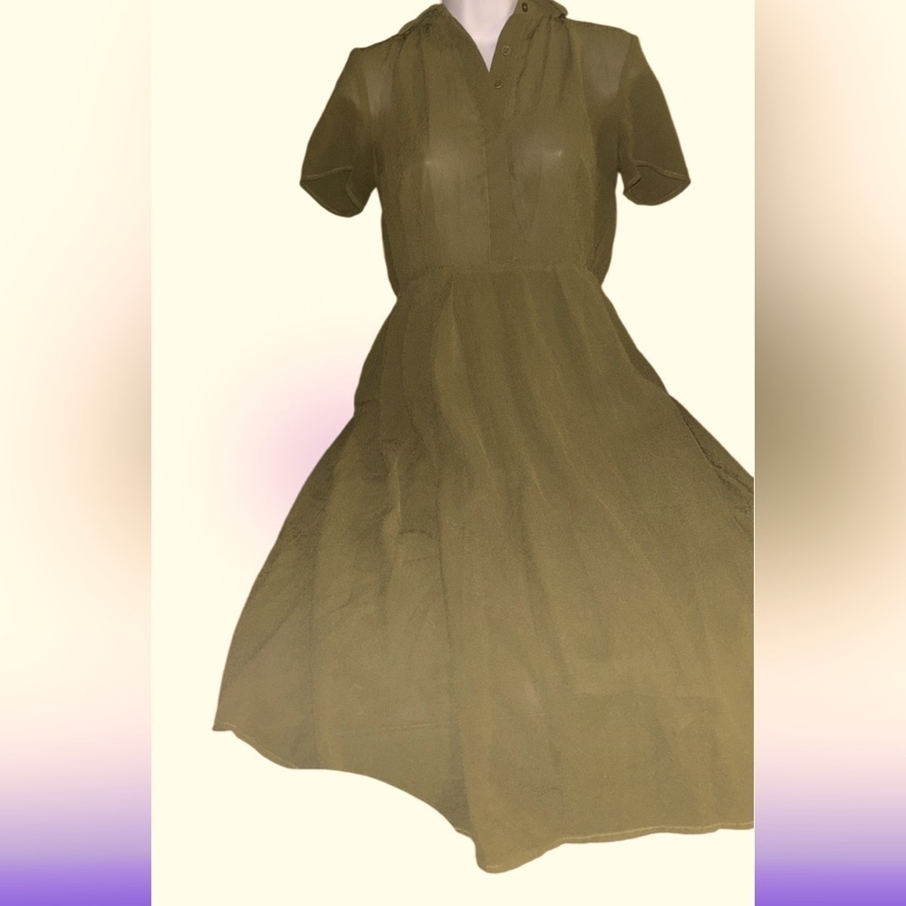 Re Named Olive sheer Midi Dress Sz M